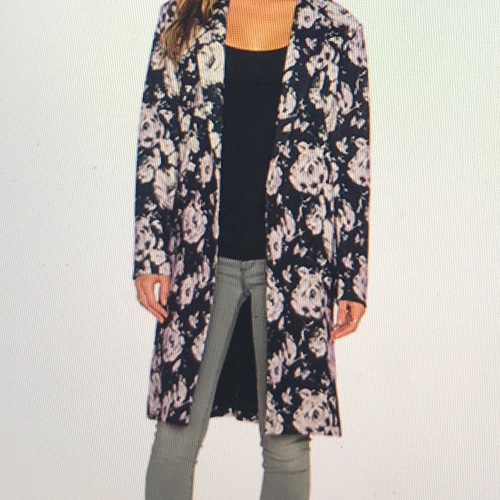 JACK BB Dakota dark grey/purple floral pea coat